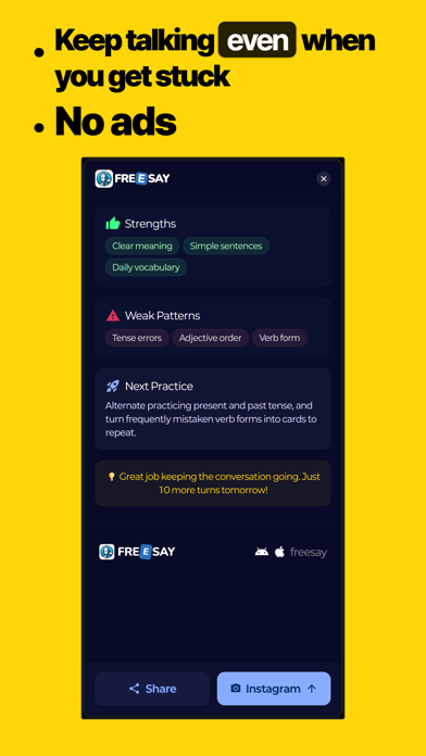 FreeSay - AI Language Coach Screenshot 8 of 8