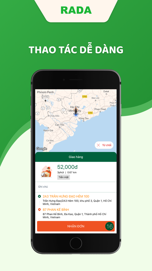 #3. RADA Driver (iOS) 由: VAN THONG ELECTRONIC COMMERCE CORPORATION