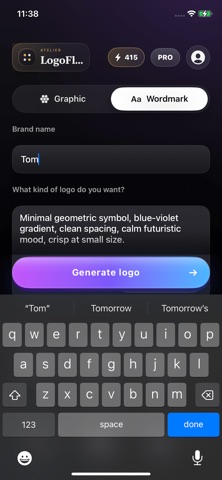 LogoFlow – AI Logo Maker iPhone screenshot