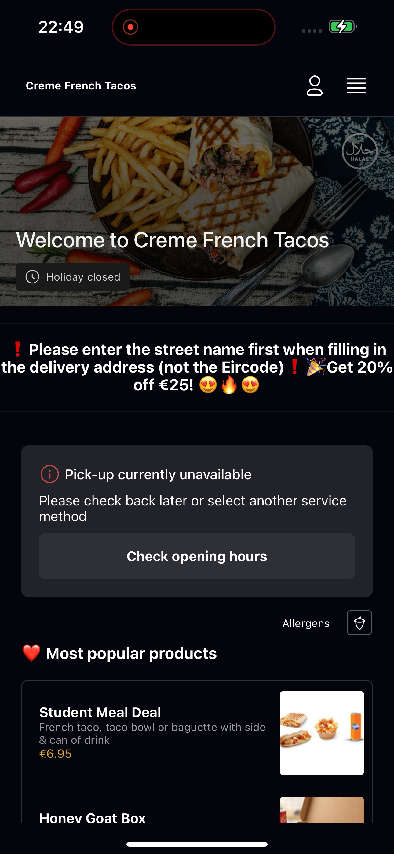 Creme French Tacos IE screenshot 3