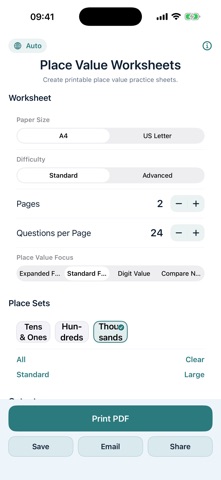 Place Value Worksheets iPhone screenshot