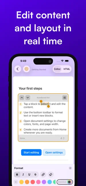 WYSIWYG Editor Plus iPhone screenshot 3