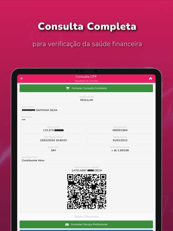 Consulta CPF, Score e Dívidas iPad screenshot 4 - Finance app
