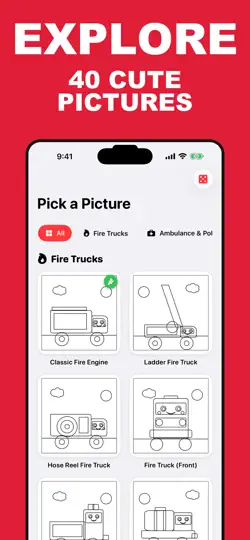 Capture d'écran de Fire Truck Coloring Kids sur iPhone 2
