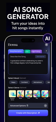 Donna AI Song & Music Maker App Store preview screenshot 2