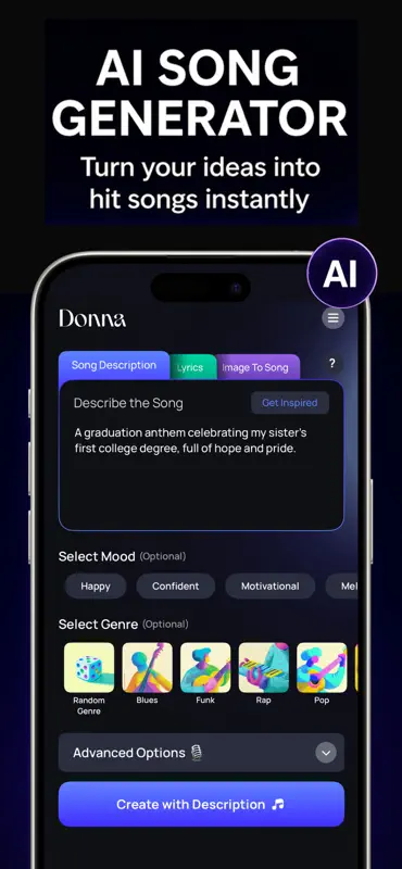 Donna AI Song & Music Maker screenshot 2 of 4