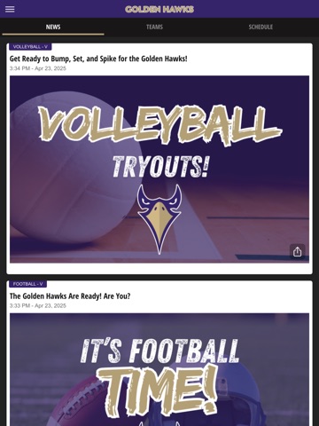 Holly Springs Golden Hawks iPad screenshot