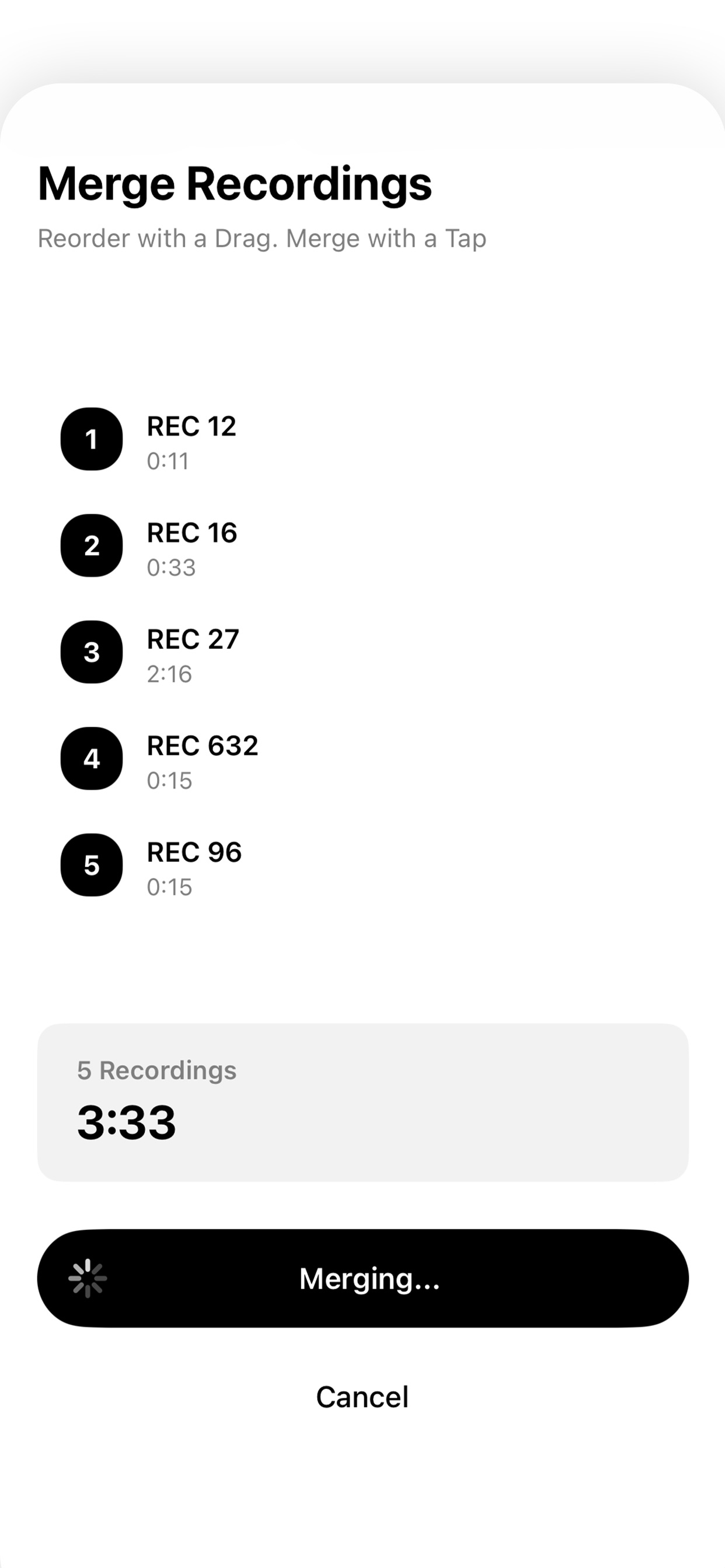 Voice Memos - Merge screenshot 3