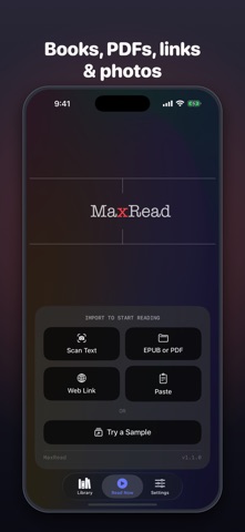 Max Read - Read Faster iPhone screenshot