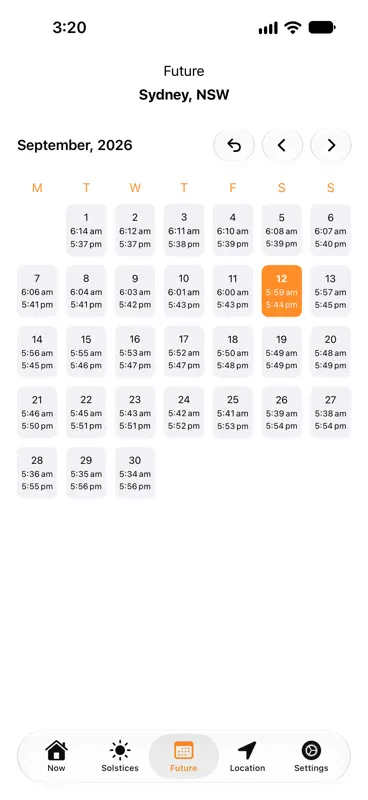 Sunrise Sunset Times screenshot 2 of 10