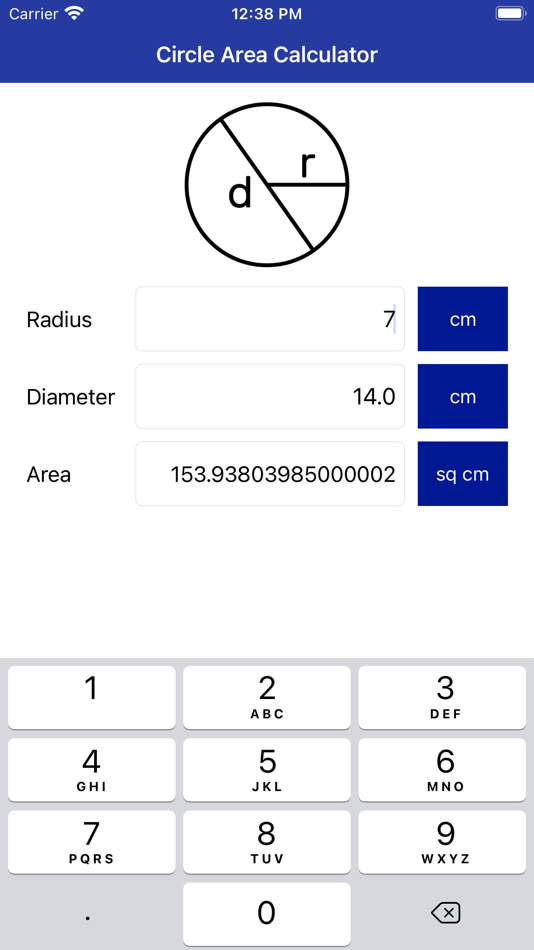 #1. Circle Area Calculator Pro (iOS) 由: Anna Filobok