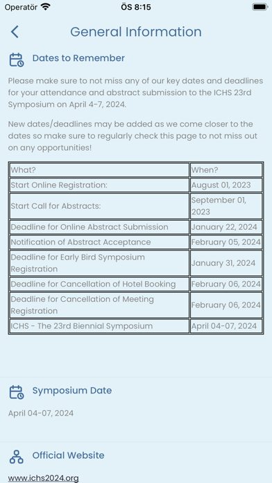 ICHS 2024 Screenshot
