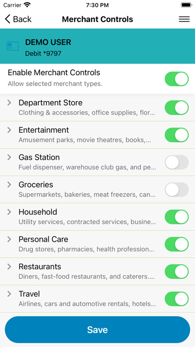 Emery CardNav Screenshot