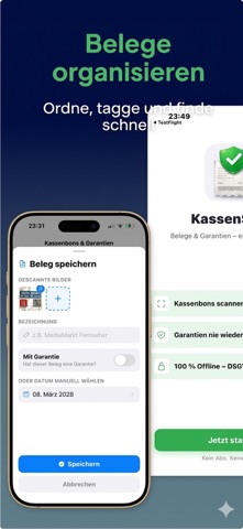 Kassenbon Scanner & Garantie iPhone screenshot