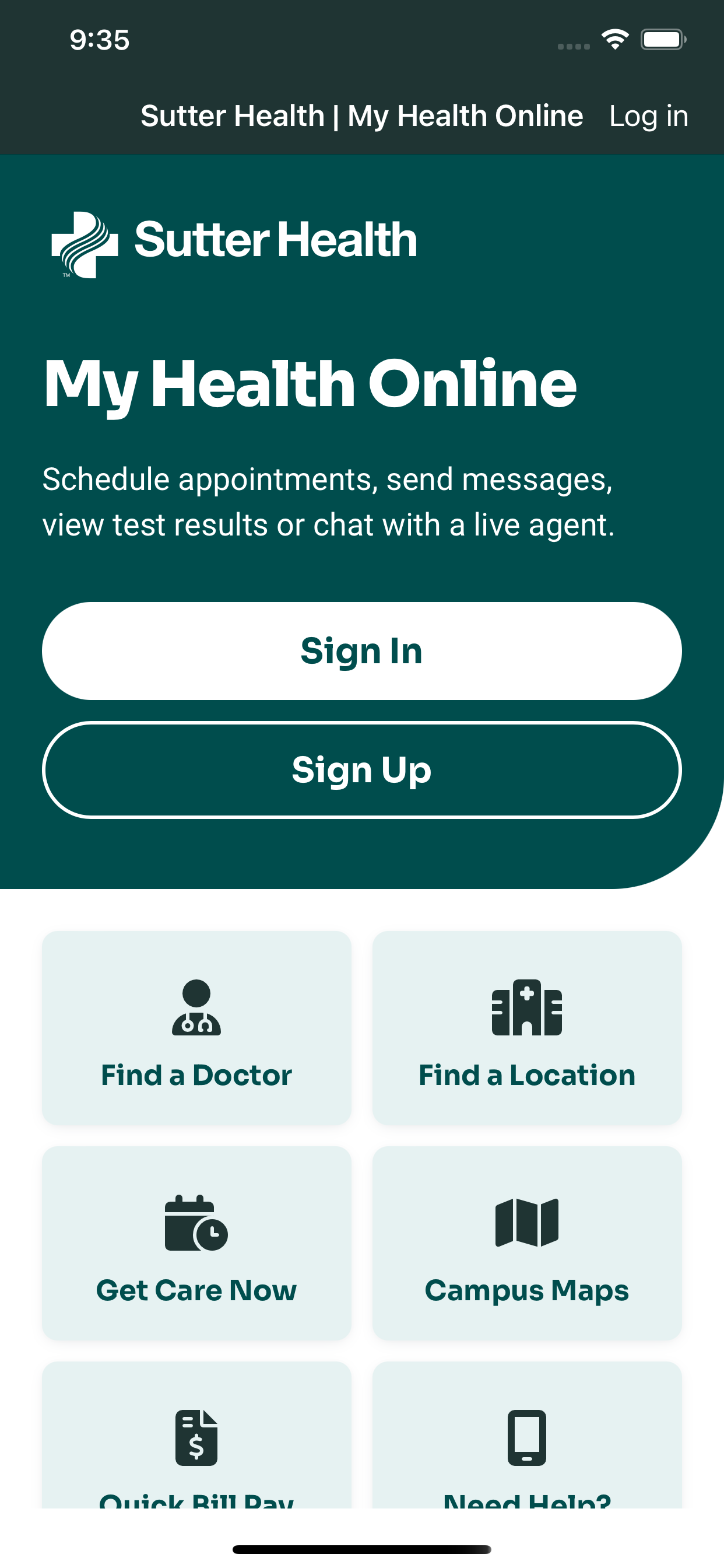 Sutter Health My Health Online