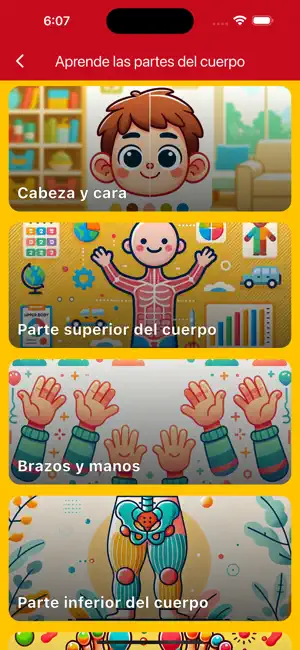 Learning Spanish Body Parts screenshot 2