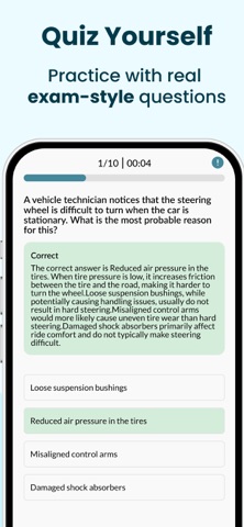ASE Test Prep: Auto Exam 2026 iPhone screenshot