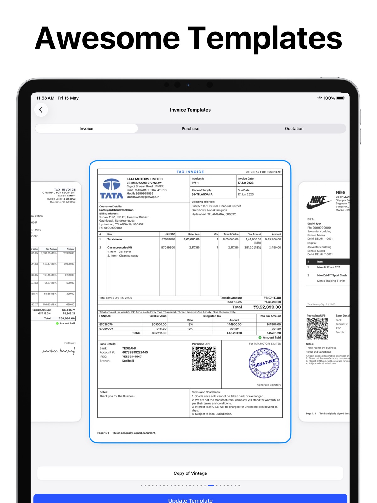 Swipe - Billing, Invoicing App ipad screenshot 2
