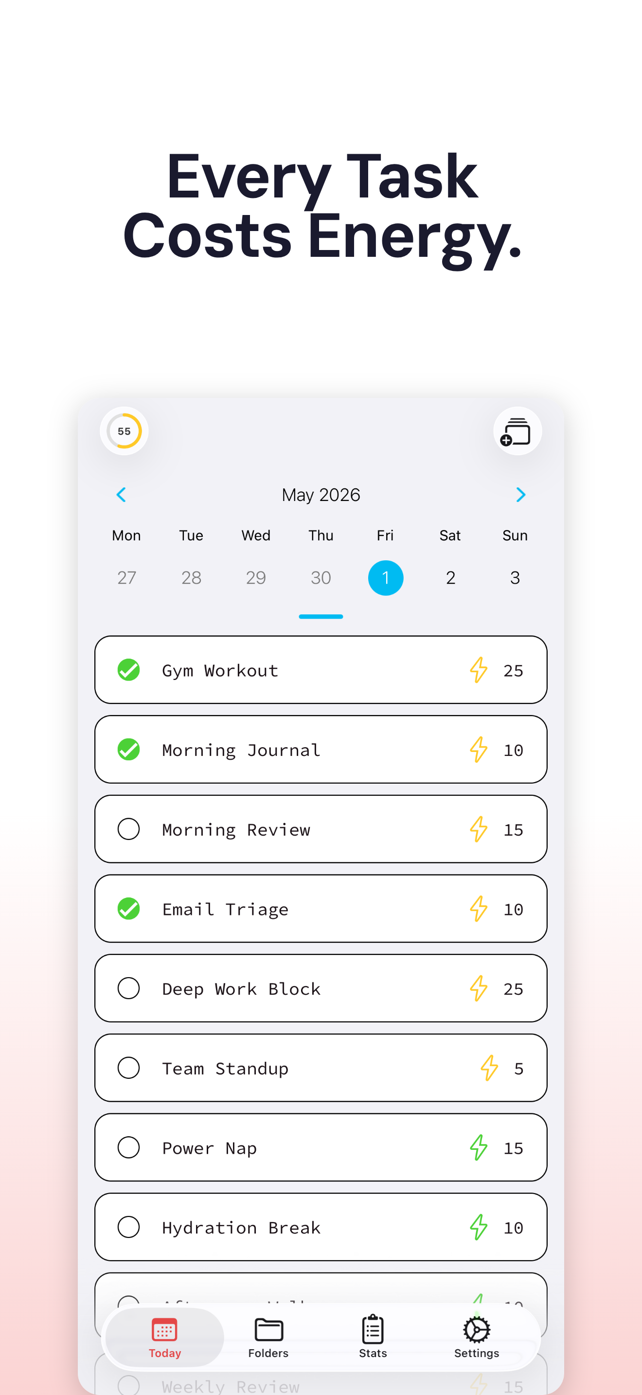 Energy XP Routine Task Tracker
