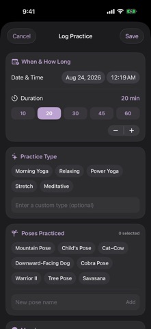 Yoga Log: Pose Practice Diary Screenshot 4 of 4