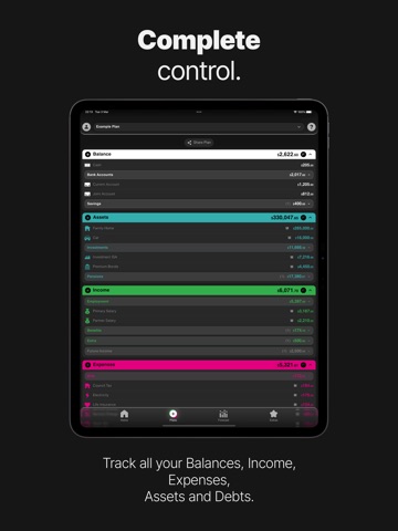 Plans.TheApp Financial Planner iPad screenshot