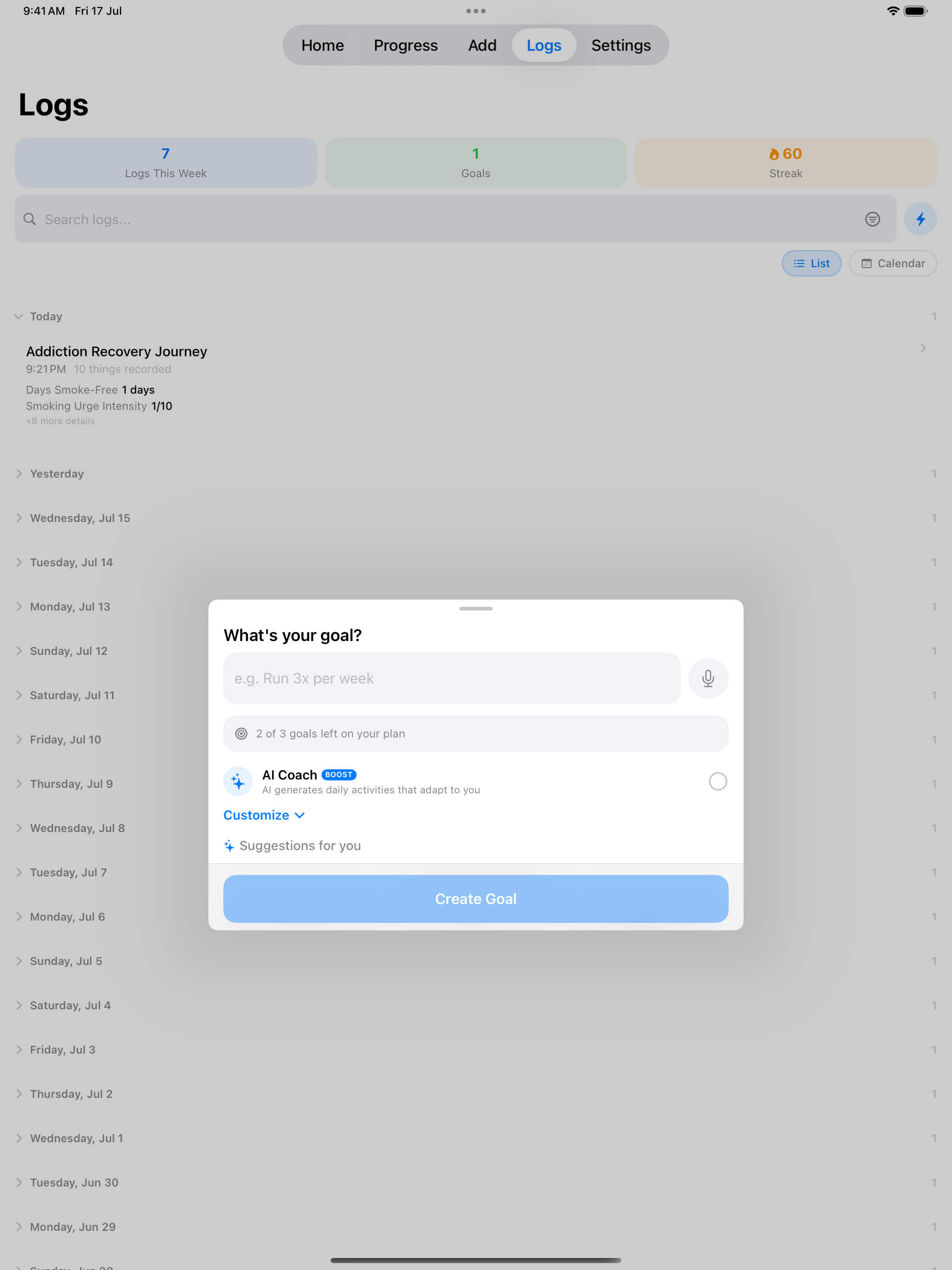 Uplift Me: Goals & Habits screenshot 8