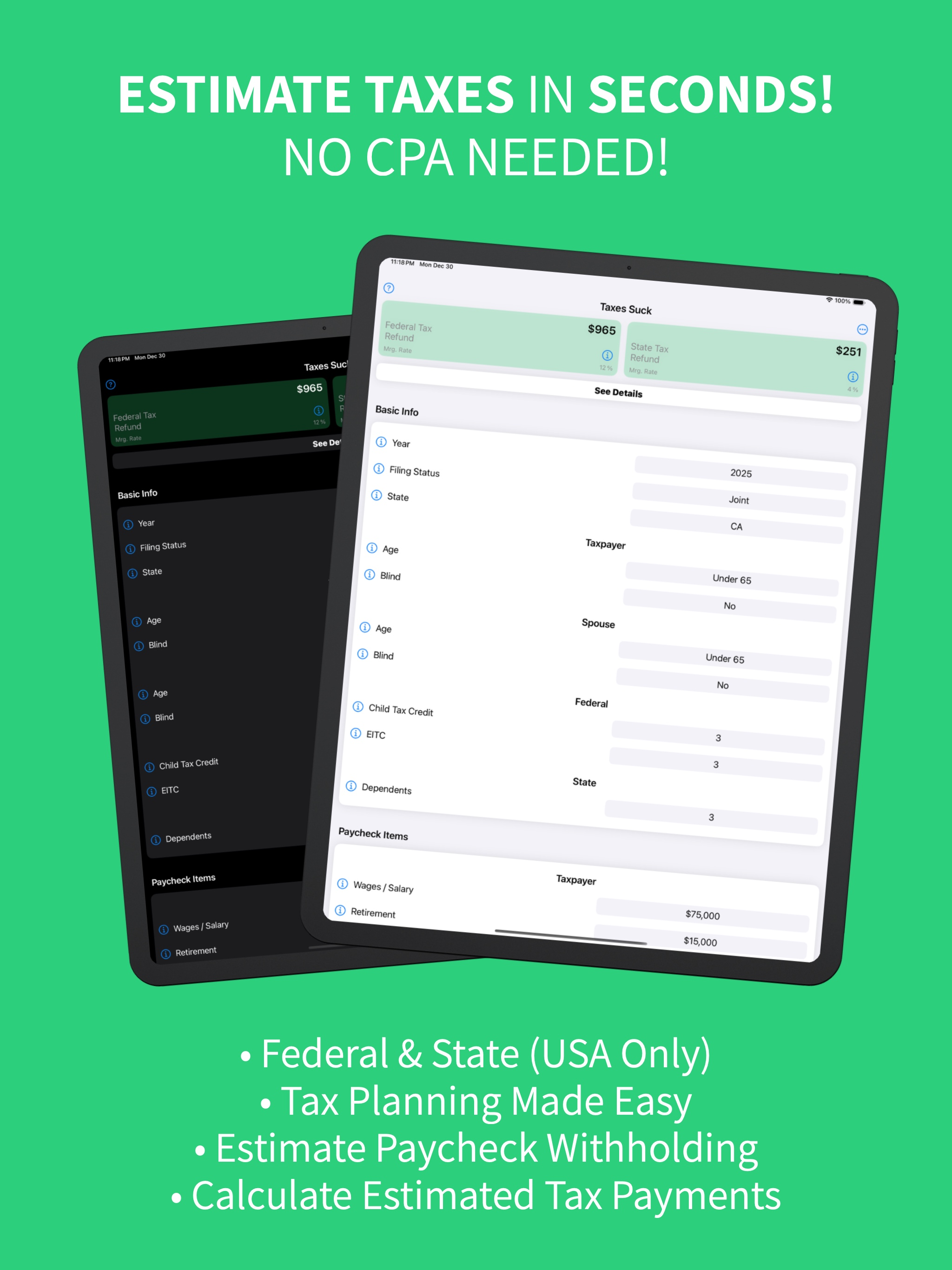 Taxes Suck: USA Federal State