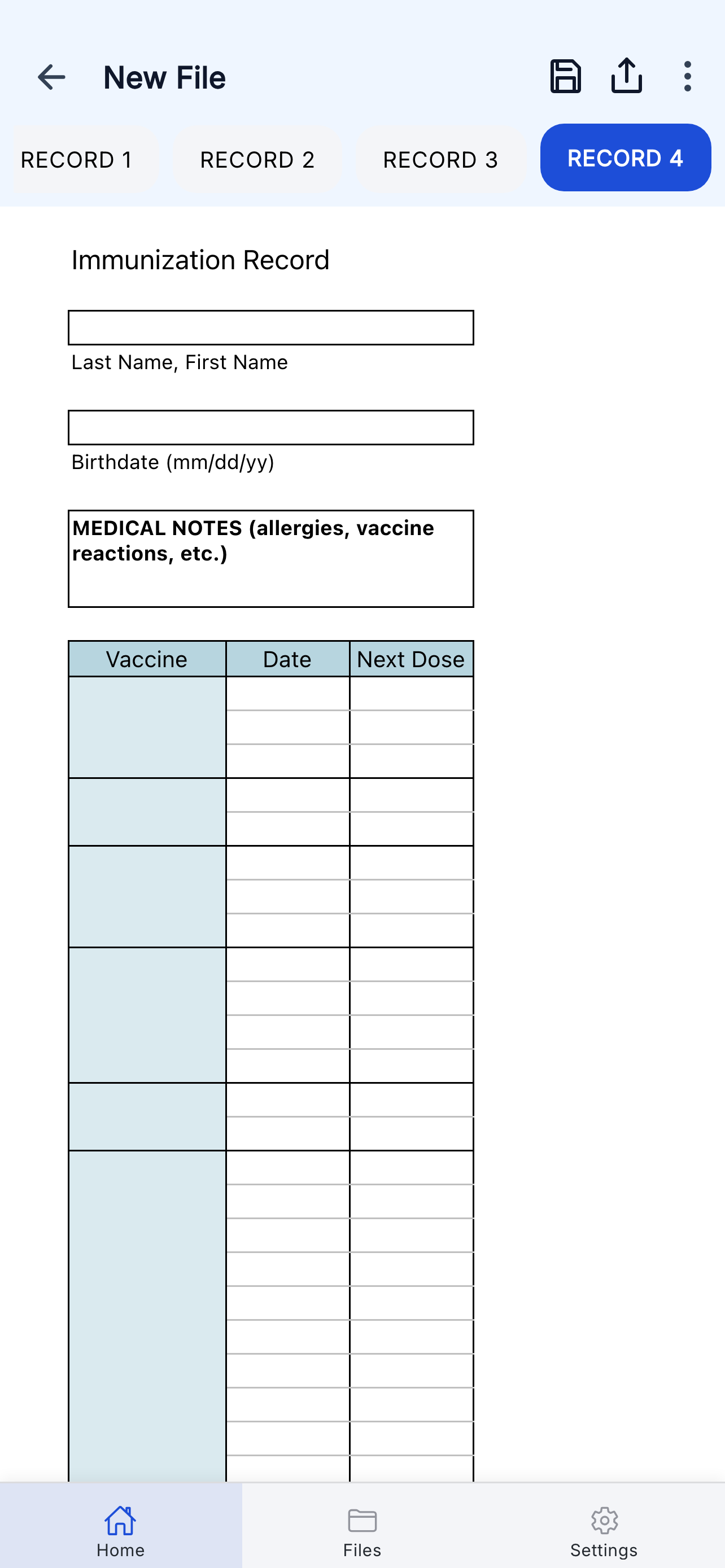 Immunization Log screenshot 5