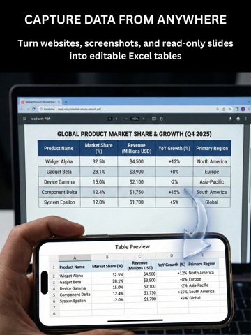 Core PDF AI: Tables to Excel iPad screenshot
