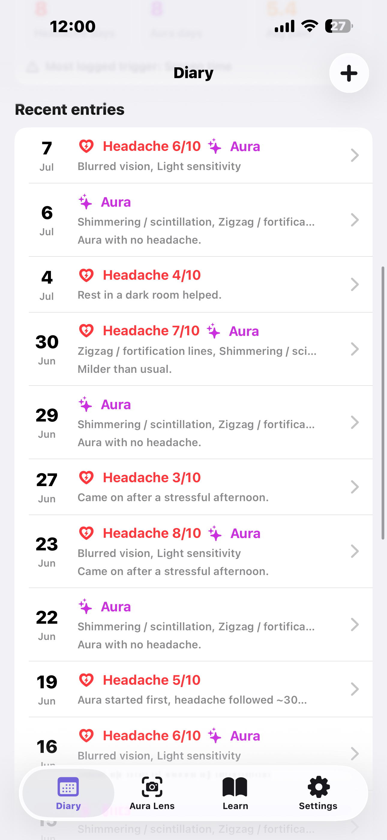 Migraine Cam - Headache Diary screenshot 7