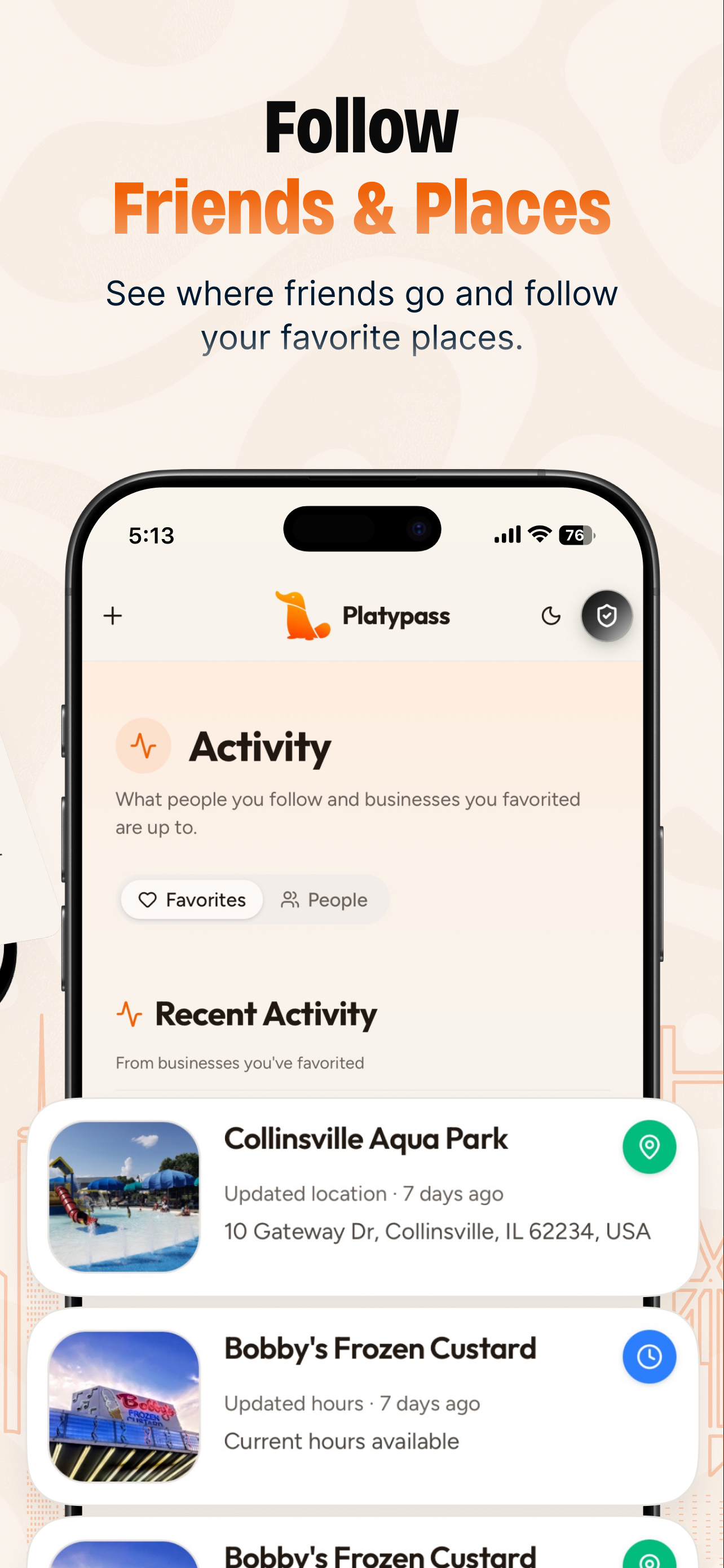 Platypass: Places & Events