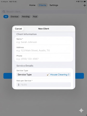 ClientPay: Client Billing App iPad screenshot