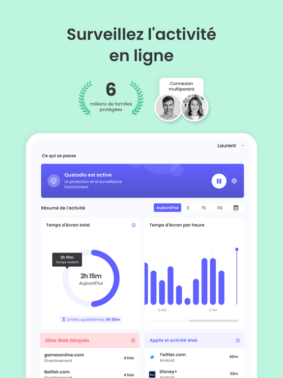 Screenshot #4 pour Qustodio Contrôle Parental