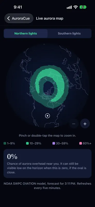 AuroraCue: Aurora Forecast screenshot 3 of 5