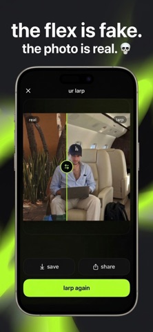 larp – fake flex app iPhone screenshot