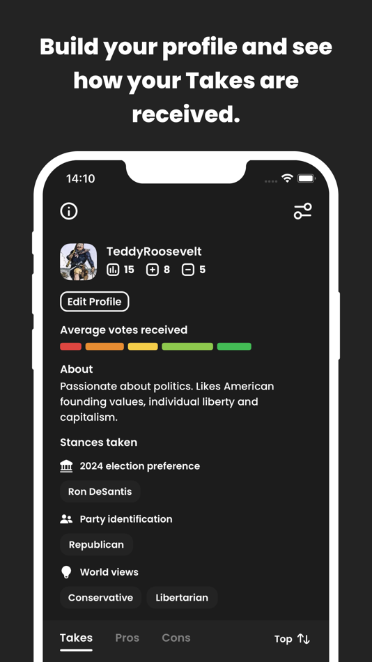 #8. Takes - Where Opinion is Made (iOS) 由: Ferdinand Riedl