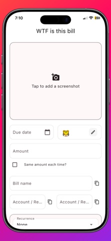 WTFDO.IO Simple Bill Reminder screenshot 2