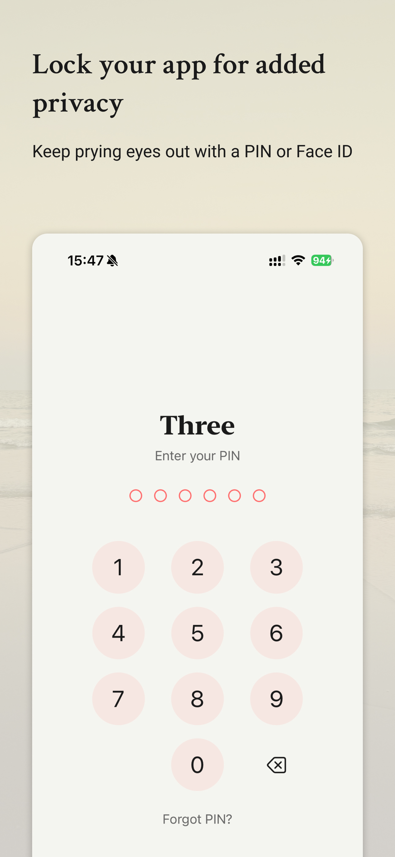 Three – Data-driven journaling screenshot 3