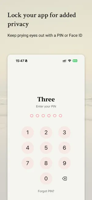 Three – Data-driven journaling screenshot 3