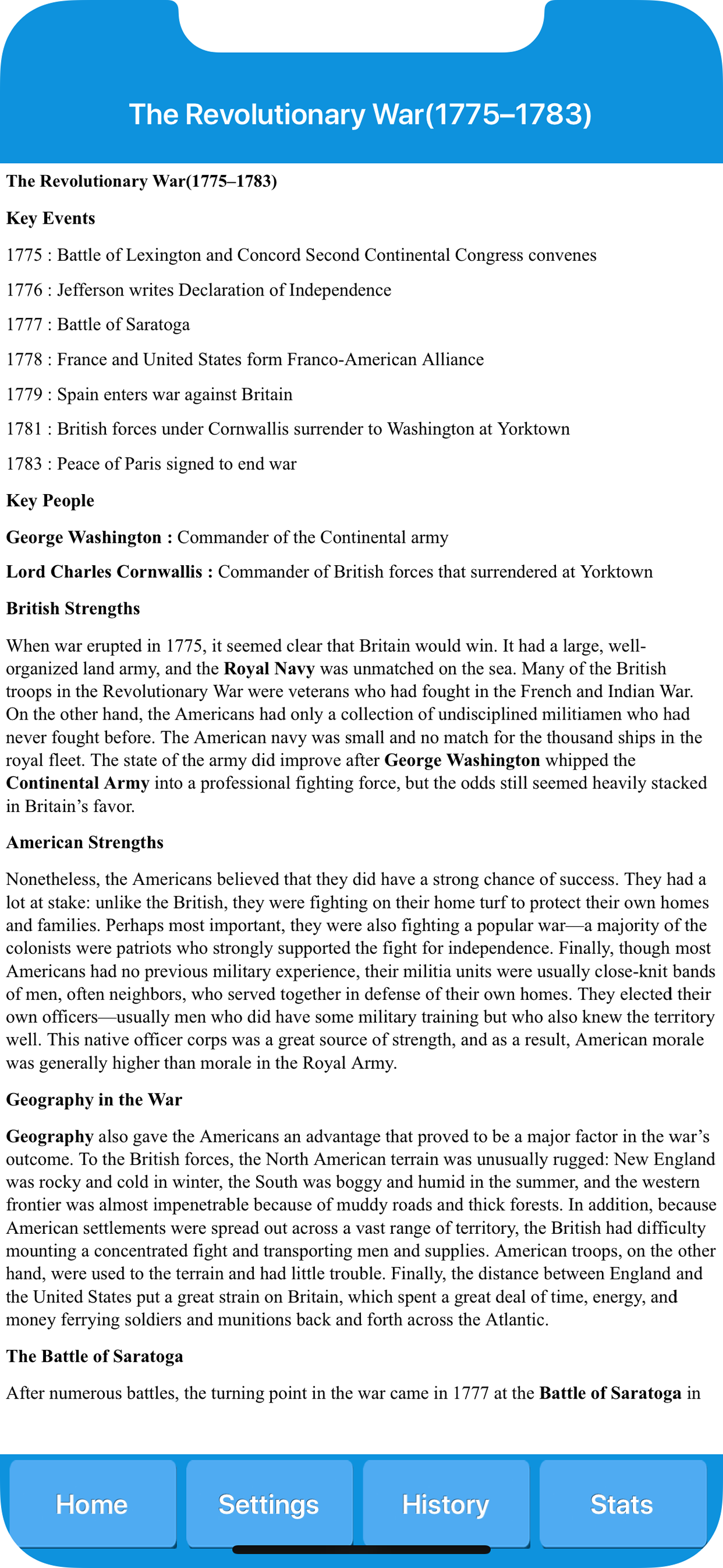 American Revolution History screenshot 4