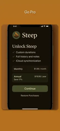 Скриншот Steep: Tea Log & Timer на iPhone 4