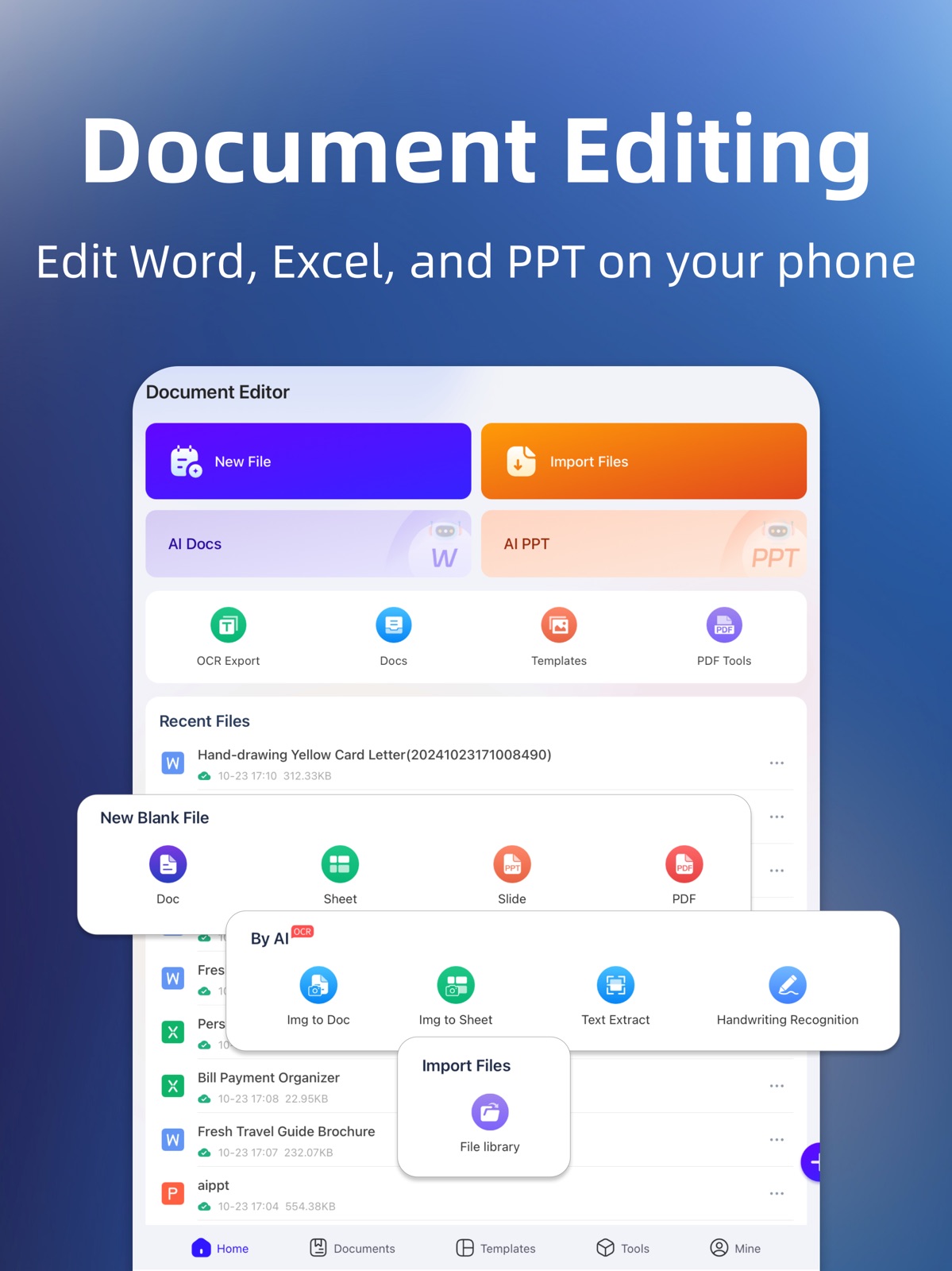 Document Editor—Docs,Sheets ipad screenshot 1