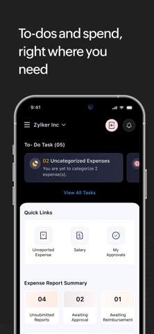 Zoho Spend iPhone screenshot