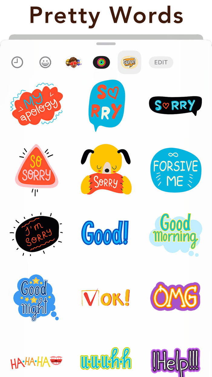 Pretty Words Text Stickers