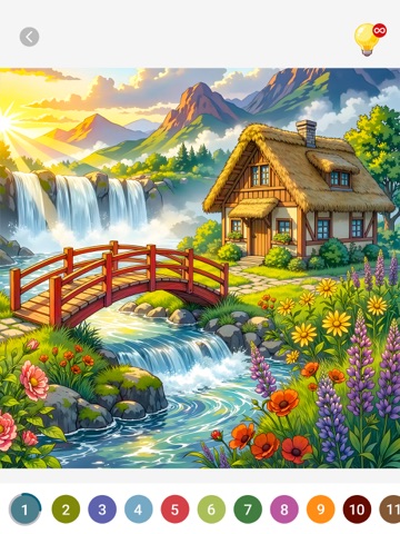 Cabin & House Paint by Numbers iPad screenshot