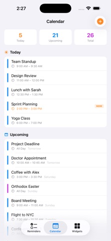 Reminders & Calendar Widget のスクリーンショット