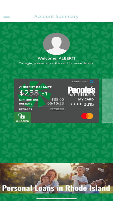People's CU Cards Screenshot