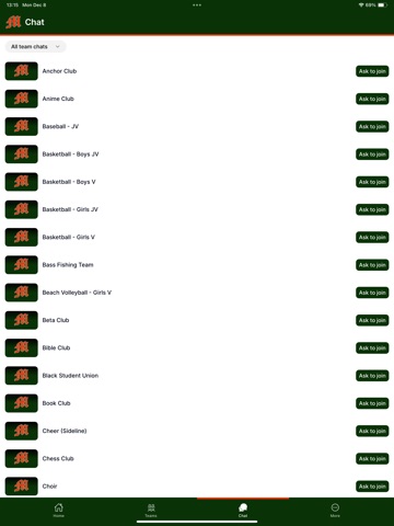 Mosley Athletics iPad screenshot