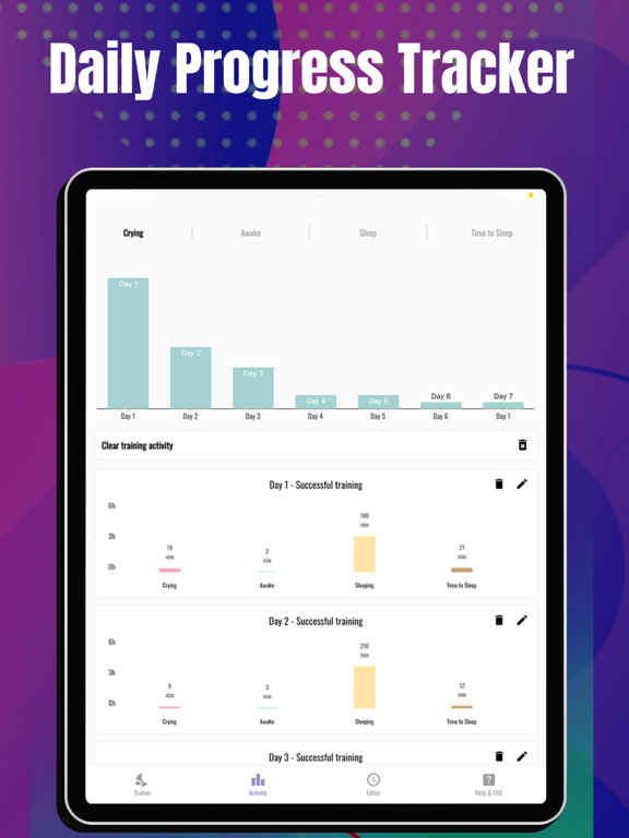 Sleep trainer - Ferber method iPad screenshot 2 - Lifestyle app