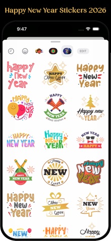 Happy New Year Stickers 2026! iPhone screenshot